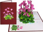 Cyclamen Roze Bloemen wenskaart pop-up kaart, Verzenden, Nieuw