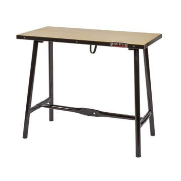 Inklapbare werkbank 120 cm met houten werkblad - zwart, Ophalen of Verzenden, Nieuw