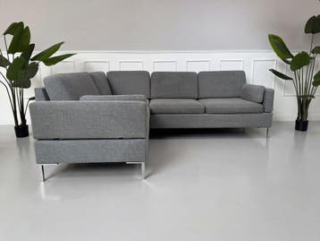 Brühl Alba Designbank Sofa Grijs Stof, Hoekbank, Ophalen of Verzenden, Zo goed als nieuw, Stof
