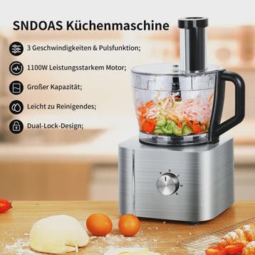11-in-1 Keukenmachine 1100W met 3.2L Kom & 1.5L Blender - Co, Verzenden, Nieuw in verpakking