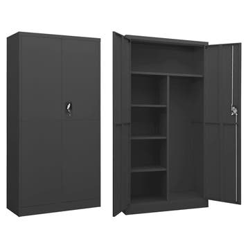 vidaXL Lockerkast 90x40x180 cm staal antracietkleurig, Verzenden, Nieuw