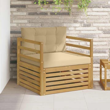 vidaXL Tuinbank Wit en Beige, Tuin en Terras, Verzenden, Nieuw