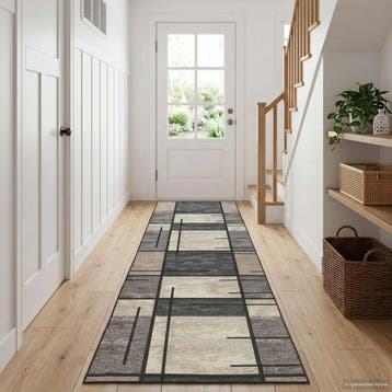 vidaXL Vloerkleedloper LESAKA Bruin 100 x 150 cm, Huis en Inrichting, Stoffering | Tapijten en Kleden, Verzenden, Nieuw, Bruin