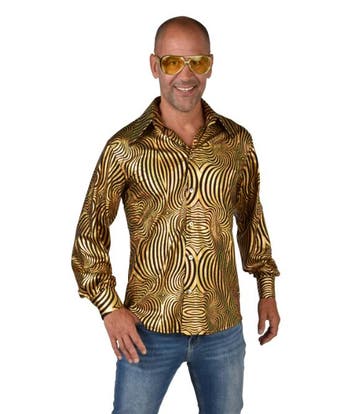 Disco Blouse Holografisch Goud/Zwart, Ophalen of Verzenden, Nieuw