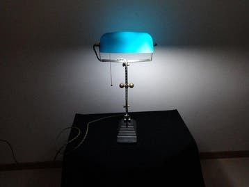 Arts and Crafts - Bureaulamp - IJzer, Glas -