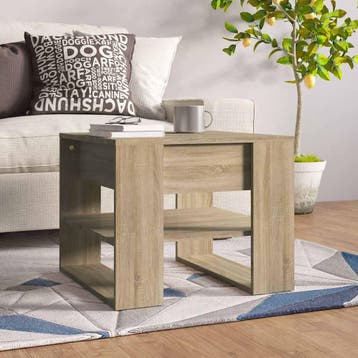 vidaXL Salontafel 55,5x55x45 cm bewerkt hout sonoma, 50 tot 100 cm, Verzenden, Nieuw, 50 tot 100 cm