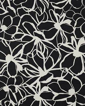 Katoen Satijn Magnolias Zwart Nerida Hansen, Nieuw, Zwart