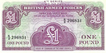 British Armed Forces £1 voucher 4th Series, Verzenden