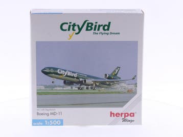 Schaal 1:500 Herpa 503440 CityBird - Boeing MD-11 Reg.Nr...., Ophalen of Verzenden, Gebruikt