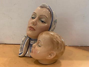 Giovanni Ronzan - sculptuur, Maternità - 25 cm - Keramiek