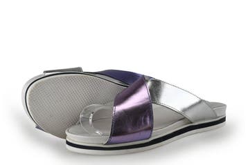 Melvin & Hamilton Slippers in maat 38 Zilver, Slippers, Overige kleuren, Verzenden, Zo goed als nieuw