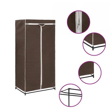 vidaXL Kledingkast 75x50x160 cm bruin, Verzenden, Nieuw