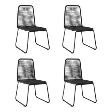 vidaXL Tuinstoelen 4 st poly rattan zwart, Tuin en Terras, Tuinstoelen, Verzenden, Nieuw