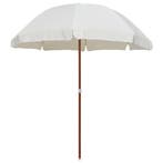 vidaXL Parasol met stalen paal 240 cm zandkleurig, Verzenden, Nieuw, 2 tot 3 meter