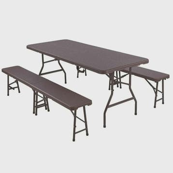 180cm Klaptafel met 2 Banken - Complete Set voor Buiten, Cam, Verzenden, Nieuw