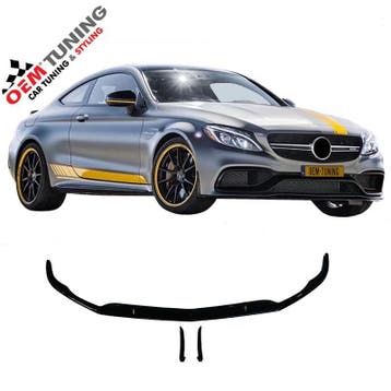 Frontspoiler Lip CKlasse C63 AMG 1423 Hoogglans Zwart, Mercedes-Benz, Ophalen of Verzenden, Bumper, Nieuw