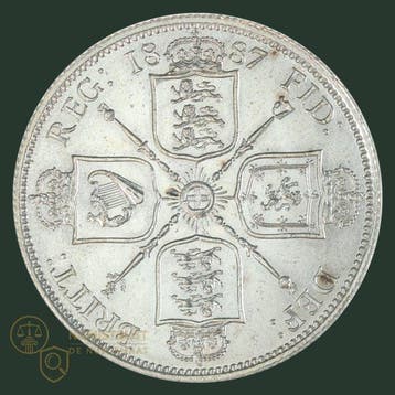 Groot-Brittannië. 1 Florin 1887 QUALITY (Zonder