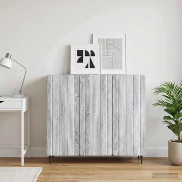 vidaXL Dressoir Grijs sonoma 89 x 34,5 x 82 cm Bewerkt hout, Huis en Inrichting, Verzenden, Nieuw, Overige houtsoorten, Minder dan 50 cm