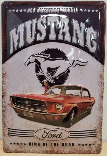 Ford Mustang, all american muscle reclamebord, Verzenden, Nieuw