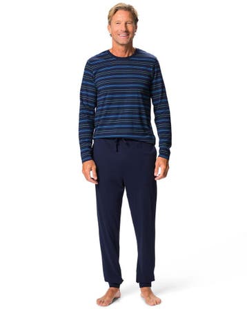 HEMA Herenpyjama Jesse strepen donkerblauw, Kleding | Heren, Verzenden, Nieuw