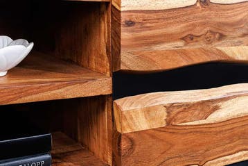 Hangend tv-meubel AMAZONAS 160cm bruin Sheesham massief hout, Ophalen of Verzenden, Nieuw