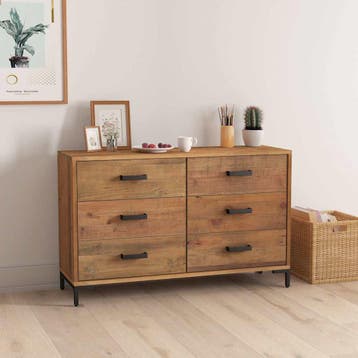 vidaXL Dressoir 110x35x70 cm massief grenenhout bruin, 100 tot 150 cm, Verzenden, Nieuw, Grenenhout