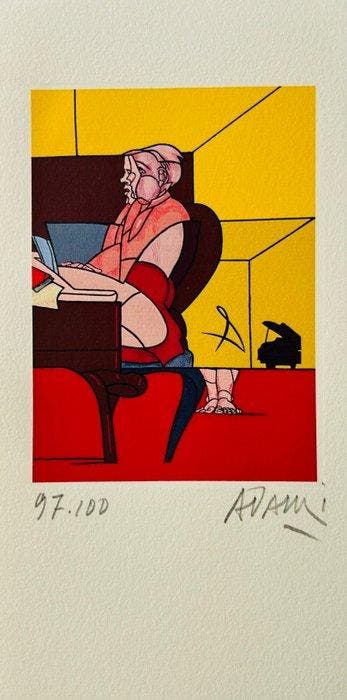 Valerio Adami (1935) - Les amants du festival - Tirage, Antiek en Kunst, Antiek | Overige Antiek