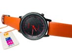 Veiling - KMEI 1210 | Zwart Herenhorloge met Oranje Band, Nieuw