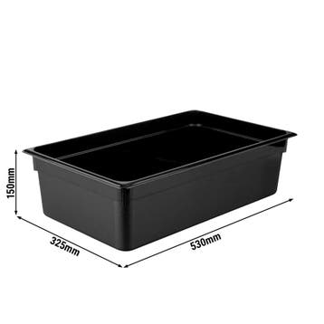 GGM Gastro | (6 stuks) Polycarbonaat GN-bak GN 1/1 - zwart -, Verzenden