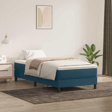 vidaXL Boxspring zonder matras fluweel donkerblauw 100x220, Verzenden, Nieuw, Blauw, Stof
