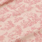 BA135 - Toile de Jouy-stof Rosa Antico op een zandkleurige