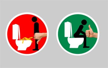 Zittend Plassen - WC - Sticker - set 2 stuks, Verzenden, Nieuw, Overige typen