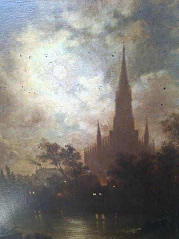 Louis Douzette (1834-1924), after - Kathedrale im Mondschein