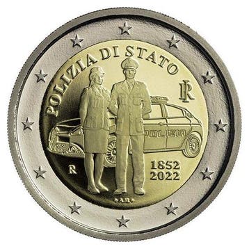 Italië 2 Euro Polizia di Stato 2022 UNC, Postzegels en Munten, Verzenden