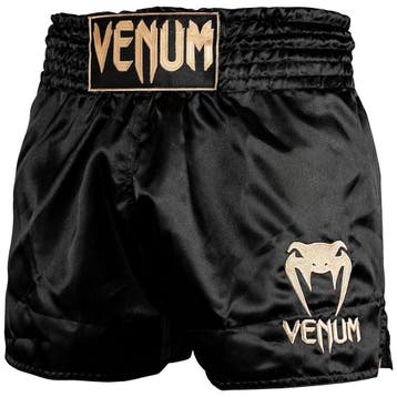 Venum Classic Muay Thai Kickboks Broekjes Zwart Goud, Zwart, Vechtsport, Nieuw, Ophalen of Verzenden