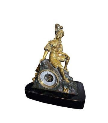 Barometer - Belangrijke tafelbarometer in verguld en, Antiek en Kunst