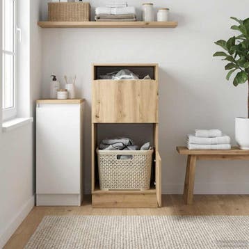 vidaXL Wasmeubel Artisan Eiken 50 x 68 x 102 cm Bewerkt hout, Verzenden, Nieuw