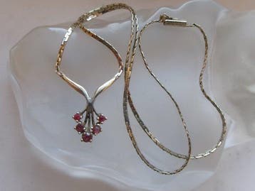 Zilver, Topaas - Halsketting - Art Nouveau-stijl, Antiek en Kunst, Kunst | Designobjecten