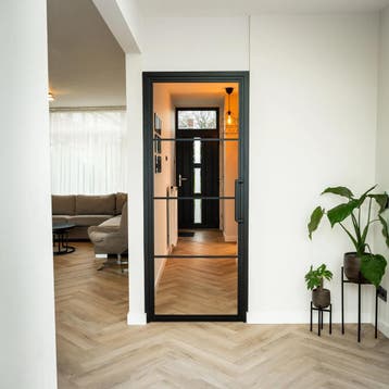 Stalen Binnendeur - Zwart - 4 Vlaks - Moderne look, Doe-het-zelf en Verbouw, Deuren en Horren, Minder dan 80 cm, Binnendeur, Nieuw