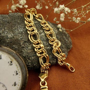 Gouden Prince of Wales schakelarmband, Ophalen of Verzenden, Gebruikt, Goud, Goud