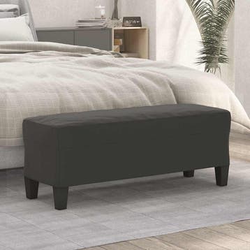 vidaXL Bankje 100x35x41 cm microvezelstof donkergrijs, Verzenden, Nieuw, Stof