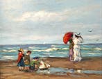 H.M.Bergen - Flaneren aan zee, Antiek en Kunst, Kunst | Schilderijen | Klassiek