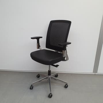Bureaustoel Mirco Deluxe Van Cas - zwart leer, Ophalen of Verzenden, Nieuw