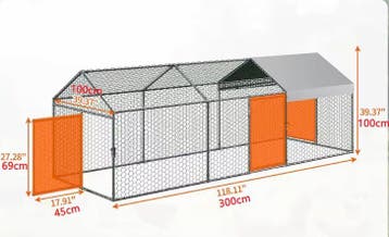 Grote Metalen Kippenren met Waterdichte UV Cover, Verzenden, Nieuw