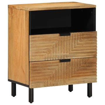 vidaXL Nachtkastje 50x33x60 cm massief mangohout bruin, Minder dan 45 cm, Verzenden, Nieuw, 55 tot 70 cm