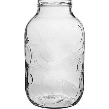 Glazen pot 5 liter met deksel en waterslot, Verzenden, Nieuw