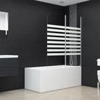 vidaXL Badwand gestreept 120x140 cm gehard glas, Verzenden, Nieuw