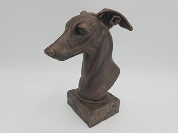 Bust of a whippet bust dog statue - home decor dog lover gif, Verzenden, Nieuw
