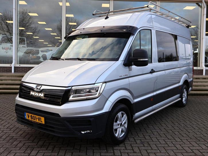 MAN TGE 2.0 TDI 177 PK AUT. DUBBEL CABINE, Auto's, Bestelauto's, Lease, Automaat, Zilver of Grijs, MAN, Financial lease, Stof