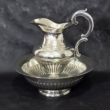 Antiek Lavabo - .833 zilver - 2371,7 g zilver, Antiek en Kunst